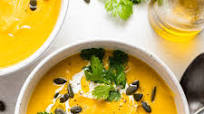 Curried Cauliflower & Squash Soup with Quinoa Flatbread Curried Cauliflower & Squash Soup with Quinoa Flatbread
