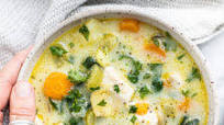 Instant Pot Chicken Pot Pie Soup (dairy free. gluten free + Whole30) Instant Pot Chicken Pot Pie Soup (dairy free. gluten free + Whole30)
