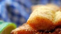 Fried catfish with hushpuppies and chipotle dipping sauce Fried catfish with hushpuppies and chipotle dipping sauce