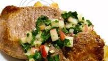 Allspice pork chops with apple chimichurri Allspice pork chops with apple chimichurri