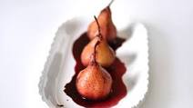 Poached Pears in Blackberry & Red Wine Poached Pears in Blackberry & Red Wine