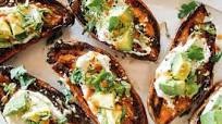 Crispy Roasted Sweet Potatoes with Yogurt, Herbs, and Everything Spice Crispy Roasted Sweet Potatoes with Yogurt, Herbs, and Everything Spice