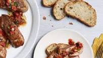 Pork Tenderloin Steaks with Roasted Tomato Relish Pork Tenderloin Steaks with Roasted Tomato Relish