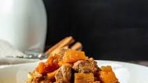 Eggplant and Beef Stew with Turmeric Rice Eggplant and Beef Stew with Turmeric Rice