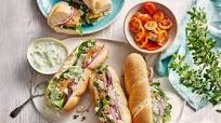 Greek-style crispy aubergine subs Greek-style crispy aubergine subs