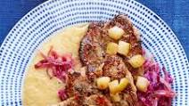 Seared Pork with Polenta, Braised Red Cabbage & Pears Seared Pork with Polenta, Braised Red Cabbage & Pears