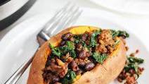 Chorizo and Kale Stuffed Sweet Potatoes Recipe Chorizo and Kale Stuffed Sweet Potatoes Recipe