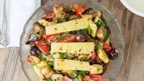 Mediterranean Salad with Spelt, Eggplant, Zucchini & Marinated Cheese Mediterranean Salad with Spelt, Eggplant, Zucchini & Marinated Cheese