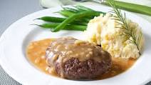 Roasted Hamburger Steaks with Onion Gravy Roasted Hamburger Steaks with Onion Gravy