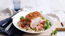 Crispy pork belly with cannellini bean, thyme and cherry tomato braise Crispy pork belly with cannellini bean, thyme and cherry tomato braise