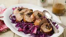 Prune-stuffed pork and red cabbage Prune-stuffed pork and red cabbage