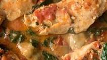 CREAMY CHICKEN WITH TOMATOES AND SPINACH CREAMY CHICKEN WITH TOMATOES AND SPINACH