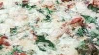 Spinach and Pancetta Thin Crust Pesto Pizza Spinach and Pancetta Thin Crust Pesto Pizza