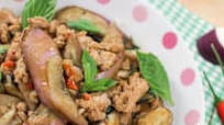 Eggplant w/ Basil & Chili Paste Stir-Fry มะเขือยาวผัดพริกเผา Eggplant w/ Basil & Chili Paste Stir-Fry มะเขือยาวผัดพริกเผา