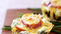 Bacon, egg, and spinach breakfast stacks Bacon, egg, and spinach breakfast stacks