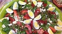 Strawberry Spinach Salad w/Bacon-Egg & Feta Chse Strawberry Spinach Salad w/Bacon-Egg & Feta Chse