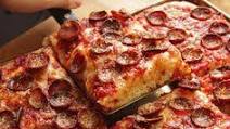 Sicilian Pizza With Pepperoni and Spicy Tomato Sauce Sicilian Pizza With Pepperoni and Spicy Tomato Sauce