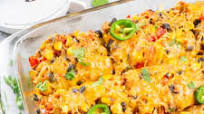 Healthy Vegetarian Mexican Casserole with Rice & Beans Healthy Vegetarian Mexican Casserole with Rice & Beans