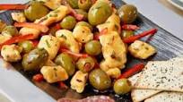 Green Olive and Cheese Curd Antipasto Green Olive and Cheese Curd Antipasto