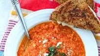 Spicy Roasted Tomato Soup with Quinoa and Feta Spicy Roasted Tomato Soup with Quinoa and Feta