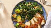 Tuscan-Style Pork Roast with Roasted Brussels Sprouts & Sautéed Kale Tuscan-Style Pork Roast with Roasted Brussels Sprouts & Sautéed Kale