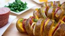 Roasted Potato and Summer Sausage Fans Roasted Potato and Summer Sausage Fans