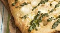 Focaccia with pesto & mozzarella Focaccia with pesto & mozzarella