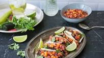 Carnitas tacos with peach salsa Carnitas tacos with peach salsa