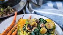 Stuffed Acorn Squash with Ground Beef, Brussels Sprouts, and Kale Stuffed Acorn Squash with Ground Beef, Brussels Sprouts, and Kale