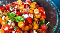 Feta Caprese Salad Feta Caprese Salad