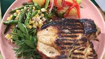 Pork Chops with Grilled Asparagus and Corn Salad Recipe Pork Chops with Grilled Asparagus and Corn Salad Recipe