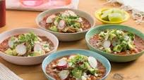 Hominy Tortilla Soup with Queso Fresco & Avocado Hominy Tortilla Soup with Queso Fresco & Avocado