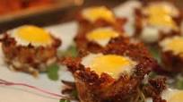 Idaho® Potato Hash Brown Baskets with Baked Quail Eggs Idaho® Potato Hash Brown Baskets with Baked Quail Eggs
