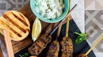 Moroccan-style Chickpea Keftas with lemon & mint raita & mini flatbreads Moroccan-style Chickpea Keftas with lemon & mint raita & mini flatbreads