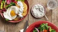 Rachael Ray's Curry-Spiced Fried Green Tomatoes with Cucumber-Jalapeño Raita Rachael Ray's Curry-Spiced Fried Green Tomatoes with Cucumber-Jalapeño Raita