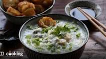Easy Chinese dried scallop porridge (congee) with fish paste Easy Chinese dried scallop porridge (congee) with fish paste
