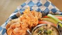 Pinto Bean Hummus with Chicken Chicharrones Pinto Bean Hummus with Chicken Chicharrones