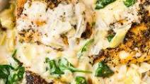 Creamy Spinach Artichoke Chicken Skillet (Paleo, Whole30, Keto) Creamy Spinach Artichoke Chicken Skillet (Paleo, Whole30, Keto)