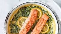 Creamy garlic, lemon & spinach salmon Creamy garlic, lemon & spinach salmon