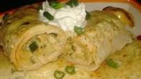 Roasted Poblano and Chicken Enchiladas With Sour Cream Sauce Roasted Poblano and Chicken Enchiladas With Sour Cream Sauce