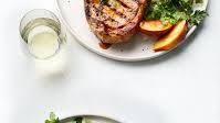 Grilled Pork Chops with Peach-Parsley Salad Recipe Grilled Pork Chops with Peach-Parsley Salad Recipe