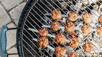 Gyro meatball kebabs with feta tzatziki sauce Gyro meatball kebabs with feta tzatziki sauce