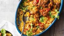 One-pan yellow pork curry with coconut rice One-pan yellow pork curry with coconut rice