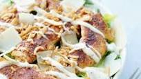 Blackened Chicken Caesar Salads with Crispy Onions Blackened Chicken Caesar Salads with Crispy Onions