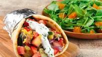 Vegetable Gyros with apricot-arugula salad Vegetable Gyros with apricot-arugula salad