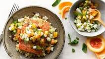 Pan-seared salmon with orange-jicama salad Pan-seared salmon with orange-jicama salad