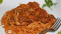 Spaghetti and Goat Sauce Spaghetti and Goat Sauce