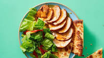 Mediterranean Roasted Pork Tenderloin with Romaine Salad & Garlic Pita Mediterranean Roasted Pork Tenderloin with Romaine Salad & Garlic Pita