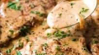 Creamy Whole30 Smothered Pork Chops {whole30 + gluten free + paleo} Creamy Whole30 Smothered Pork Chops {whole30 + gluten free + paleo}