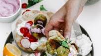 The best falafel-style pita with dreamy pink goddess sauce The best falafel-style pita with dreamy pink goddess sauce